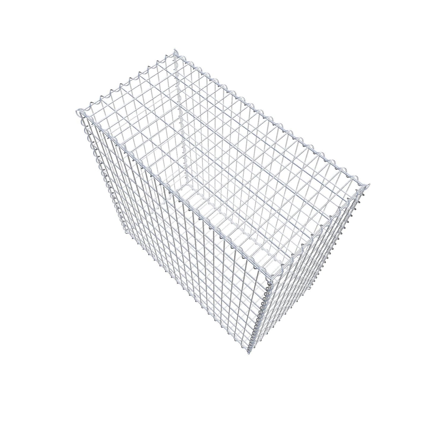 Set of 2 gabions 100 cm x 100 cm x 50 cm (L x H x D), mesh size 5 x 10 cm, spiral