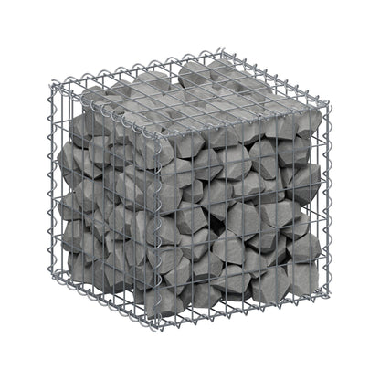 Gabião 50 cm x 50 cm x 50 cm (C x A x P), malhagem 5 cm x 10 cm, espiral
