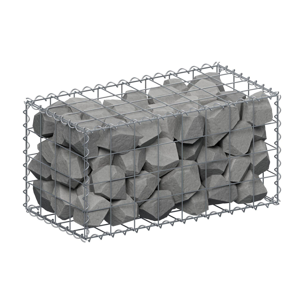 Gabione 80 cm x 40 cm x 40 cm (L x H x T), Maschenweite 10 cm x 10 cm, Spirale