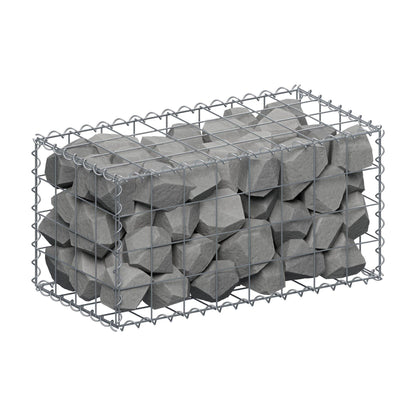 Gabione 80 cm x 40 cm x 40 cm (L x H x T), Maschenweite 10 cm x 10 cm, Spirale