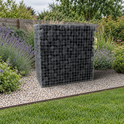 Schanskorf 100 cm x 100 cm x 50 cm (L x H x D), maaswijdte 5 cm x 5 cm, spiraalvormig