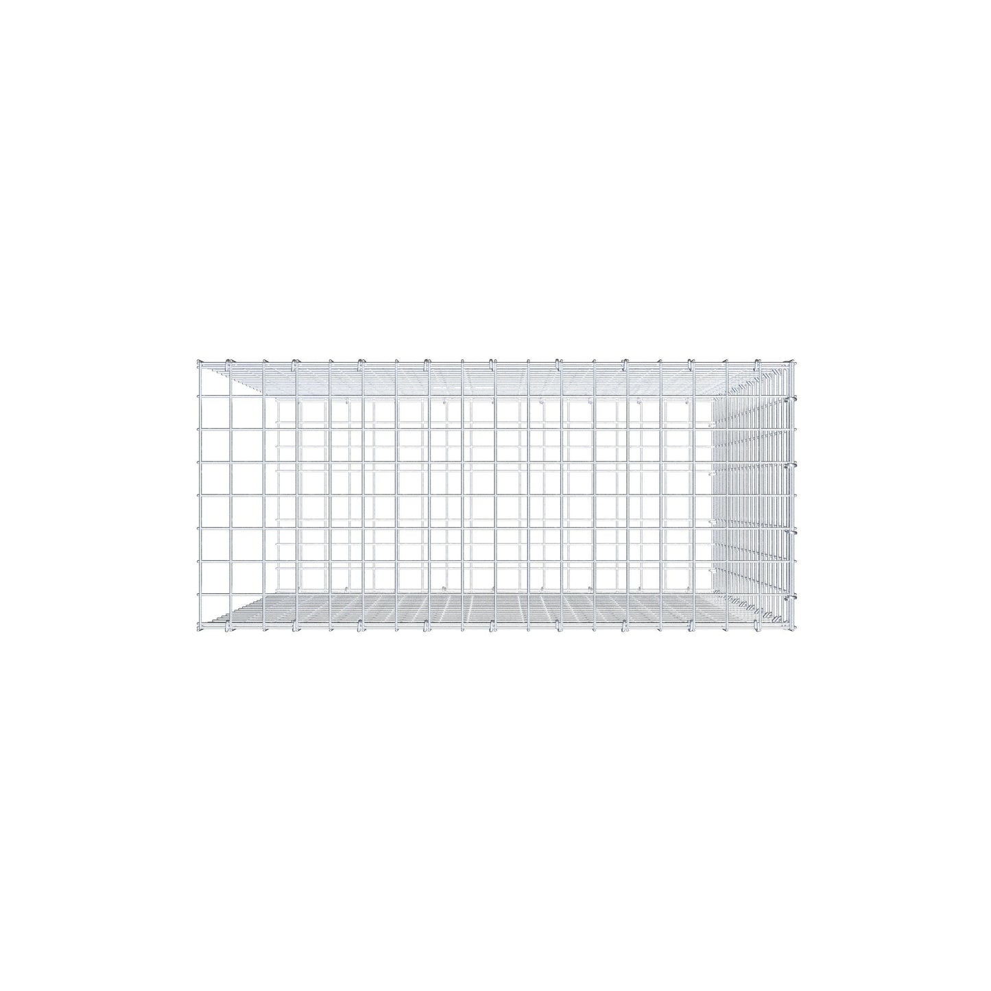 Mounted gabion type 2 100 cm x 90 cm x 40 cm (L x H x D), mesh size 5 cm x 5 cm, C-ring
