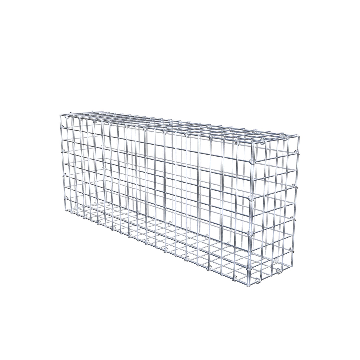 Gavión 100 cm x 40 cm x 20 cm (L x A x P), malla 5 cm x 5 cm, anillo en C