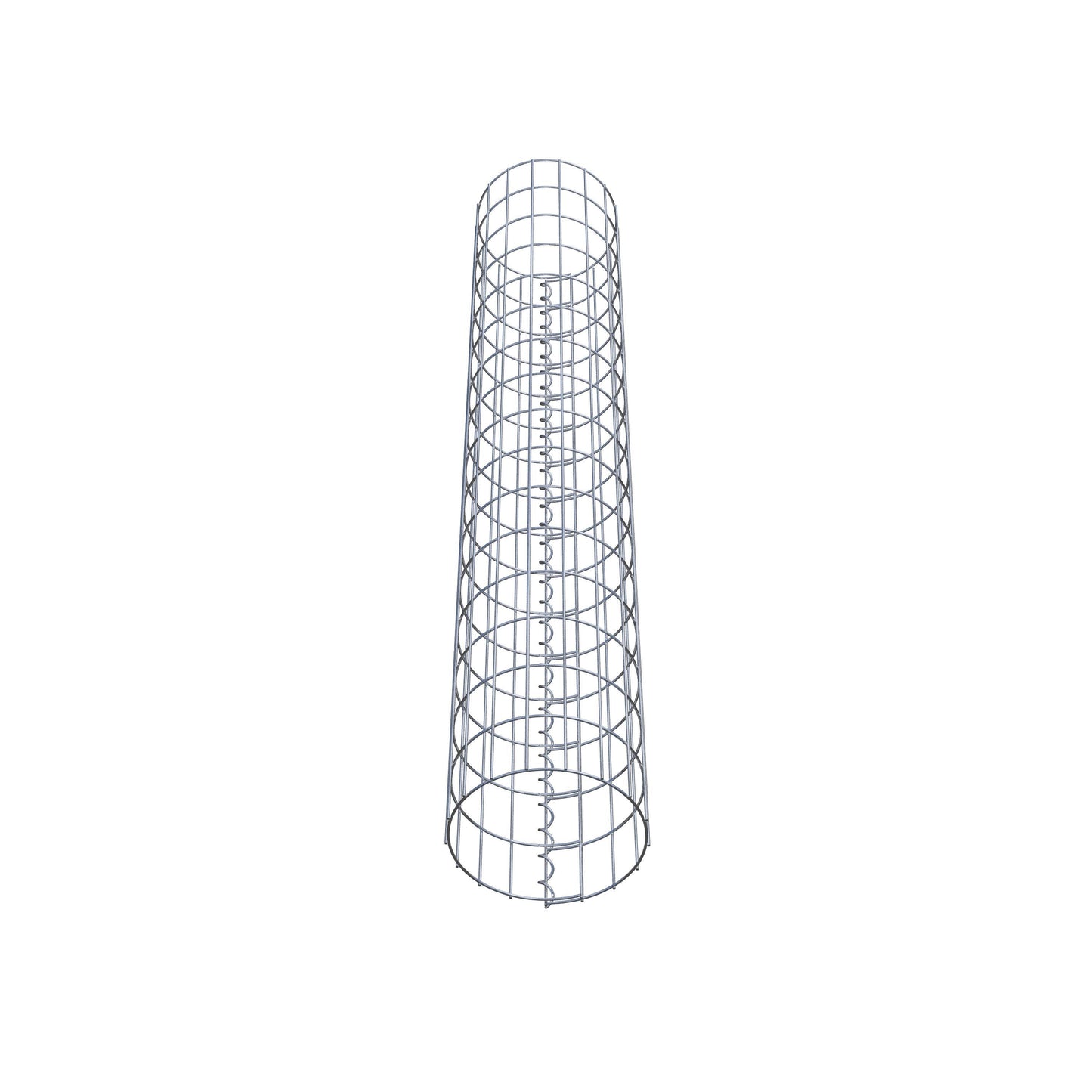 Schanskorfzuil rond 27 cm diameter, 160 cm hoogte, maaswijdte 5 cm x 10 cm