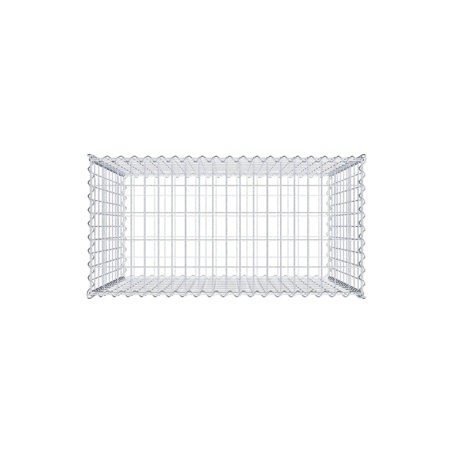 Set of 2 gabions 100 cm x 100 cm x 50 cm (L x H x D), mesh size 5 x 10 cm, spiral