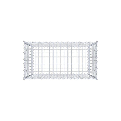 Set of 2 gabions 100 cm x 100 cm x 50 cm (L x H x D), mesh size 5 x 10 cm, spiral