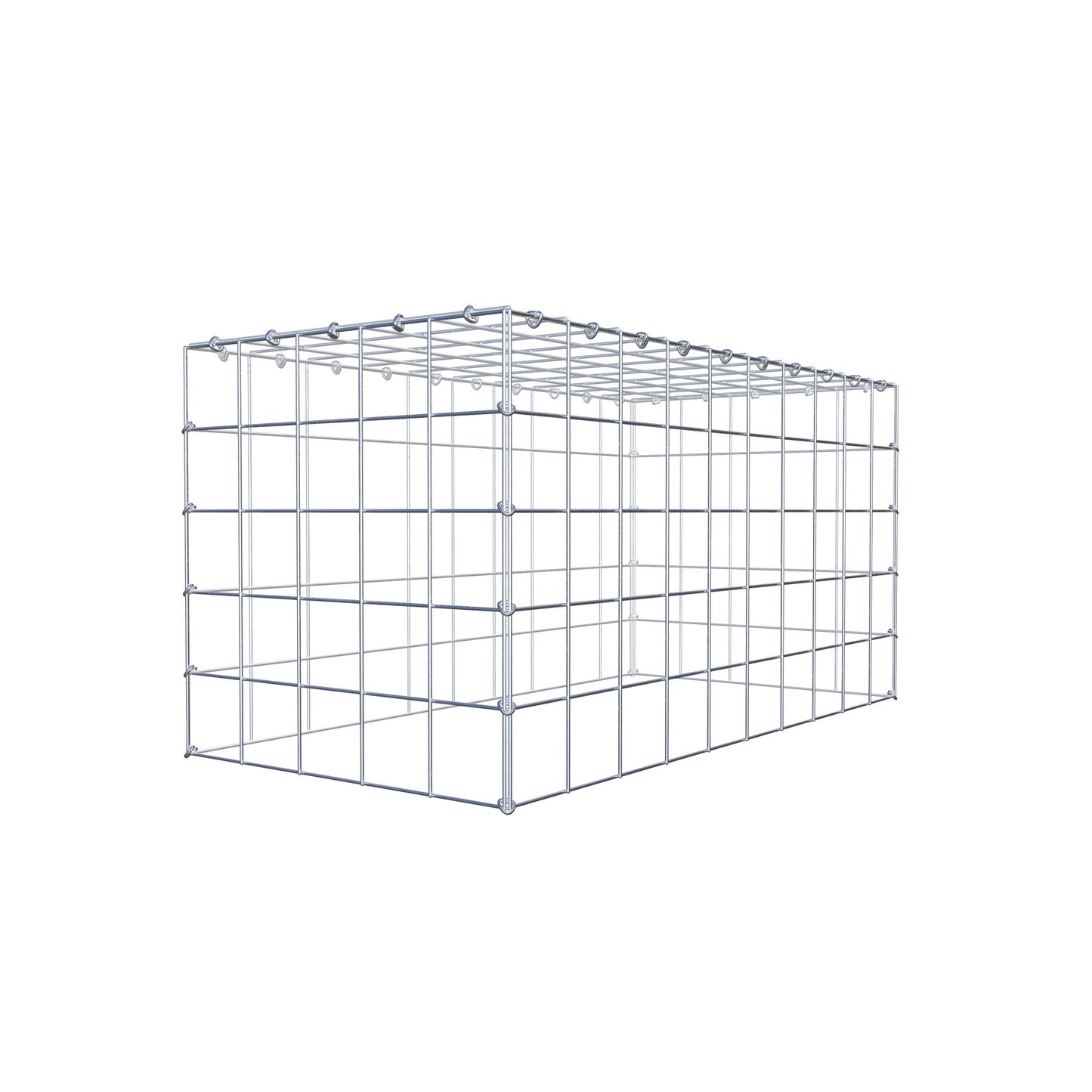 Mounted gabion type 3 100 cm x 50 cm x 50 cm (L x H x D), mesh size 10 cm x 10 cm, C-ring