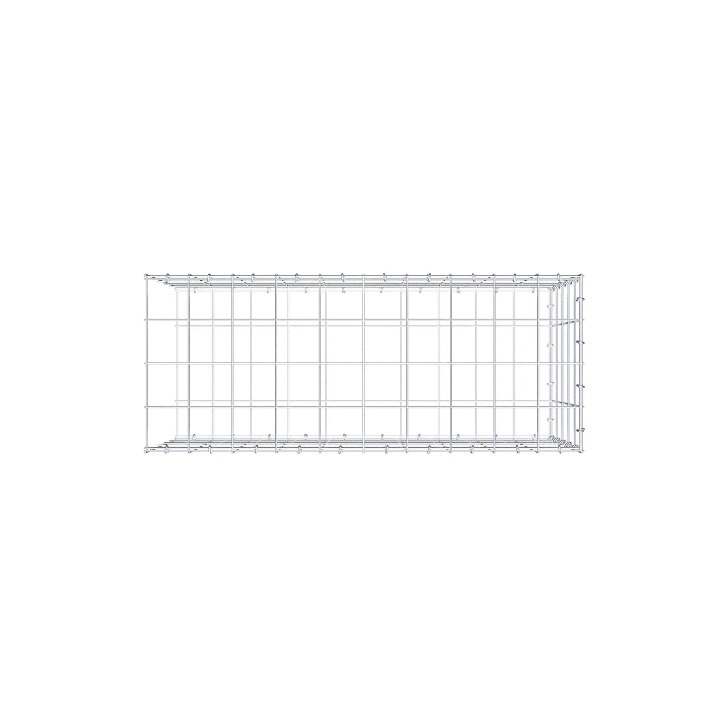 Mounted gabion type 2 100 cm x 50 cm x 40 cm (L x H x D), mesh size 10 cm x 10 cm, C-ring