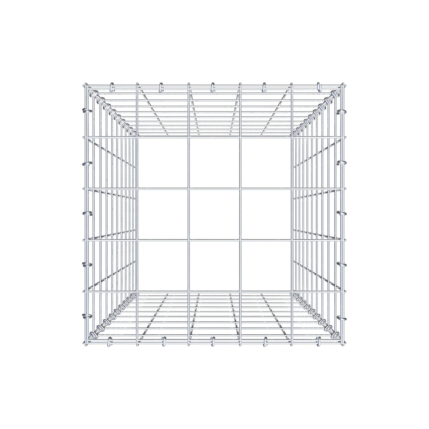 Mounted gabion type 3 100 cm x 50 cm x 50 cm (L x H x D), mesh size 10 cm x 10 cm, C-ring