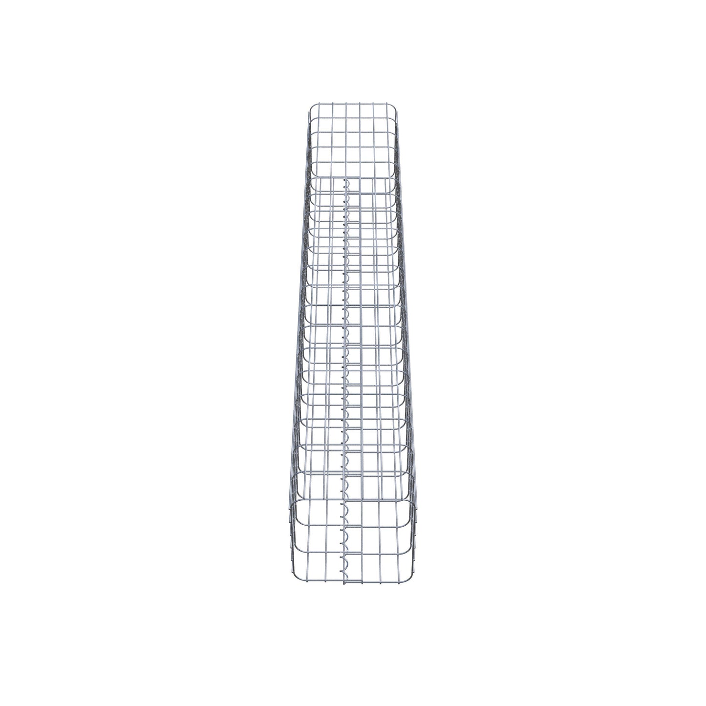 Rektangulär varmförzinkad gabionpelare, 32 cm x 32 cm, 200 cm hög, MW 5 x 10 cm