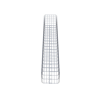Rektangulär varmförzinkad gabionpelare, 32 cm x 32 cm, 200 cm hög, MW 5 x 10 cm