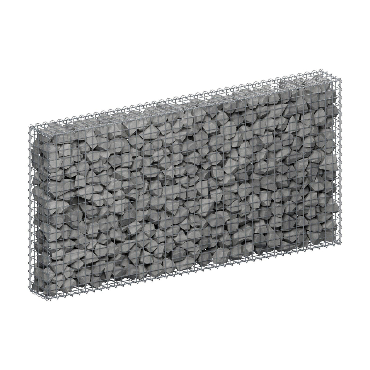 Gavión 200 cm x 100 cm x 20 cm (largo x alto x fondo), malla 5 cm x 5 cm, en espiral