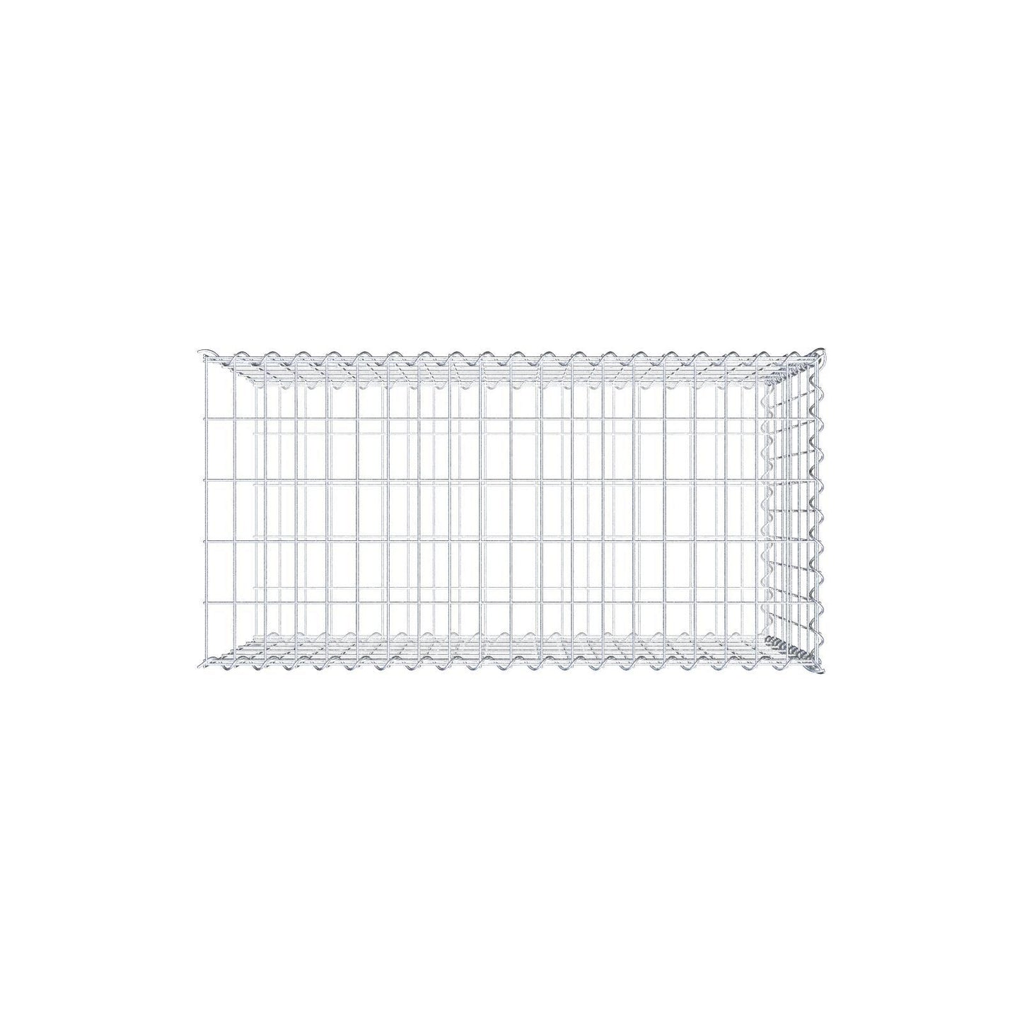Grown-on gabion type 2 100 cm x 60 cm x 50 cm (L x H x D), mesh size 5 cm x 10 cm, spiral
