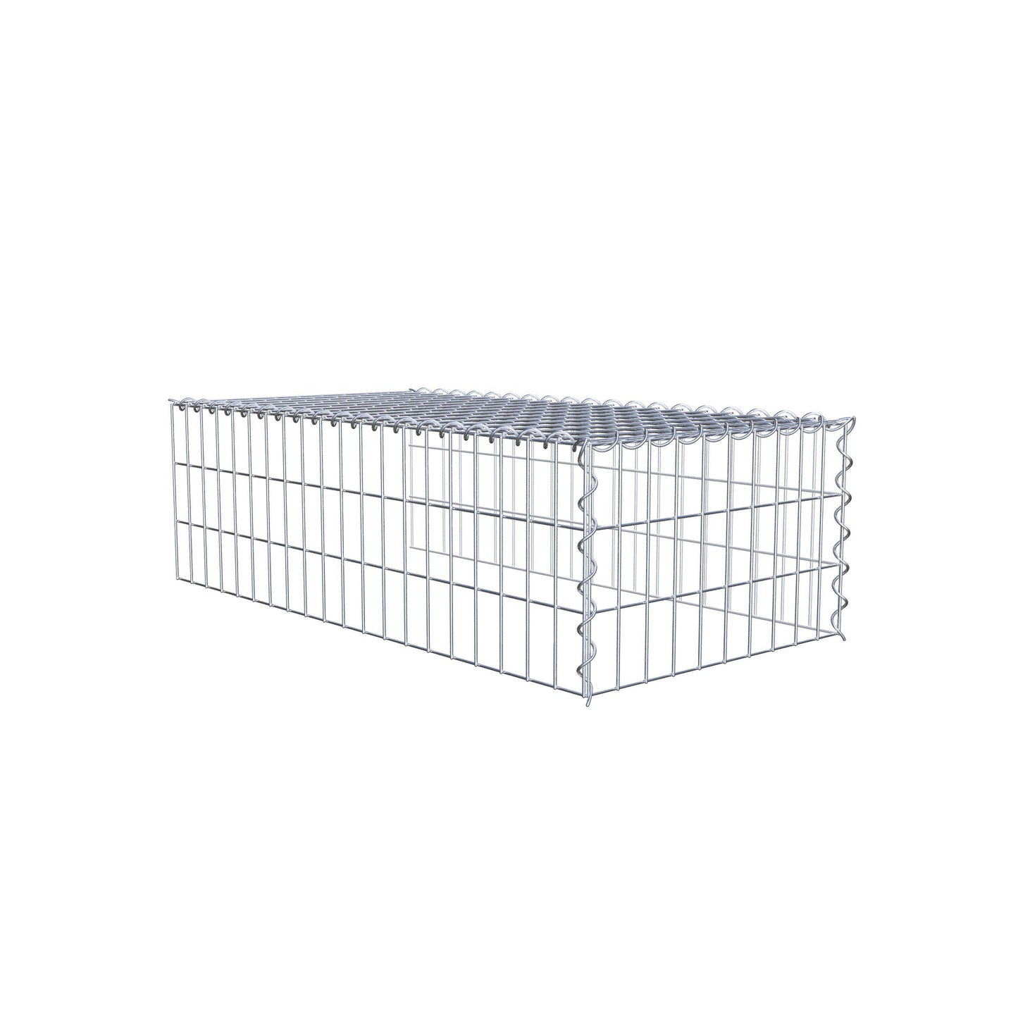 Gabion rapporté type 4 100 cm x 30 cm x 50 cm (L x H x P), mailles 5 cm x 10 cm, spirale