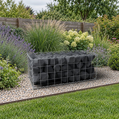 Gabione 100 cm x 40 cm x 50 cm (L x H x T), Maschenweite 10 cm x 10 cm, Spirale