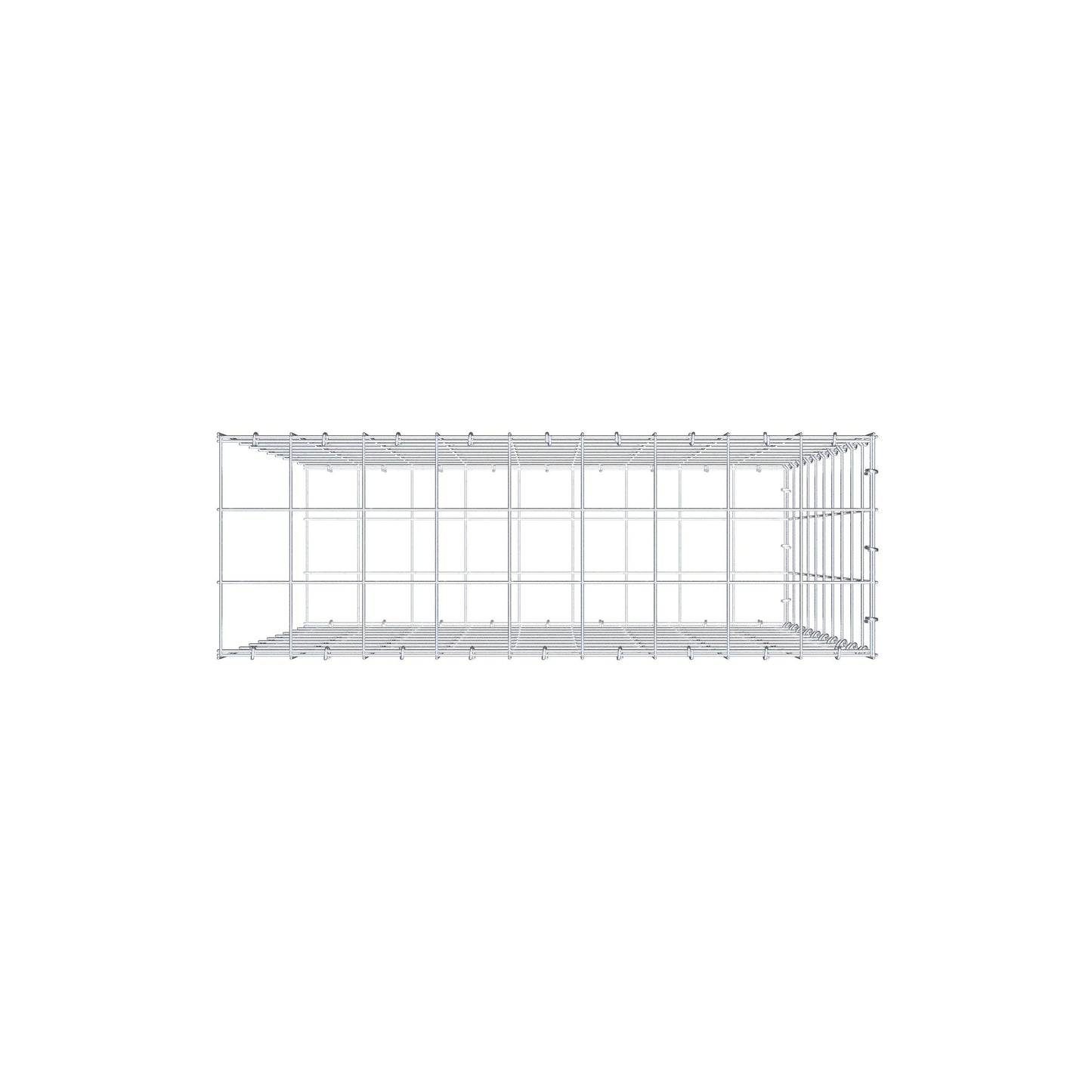 Mounted gabion type 2 100 cm x 90 cm x 30 cm (L x H x D), mesh size 10 cm x 10 cm, C-ring