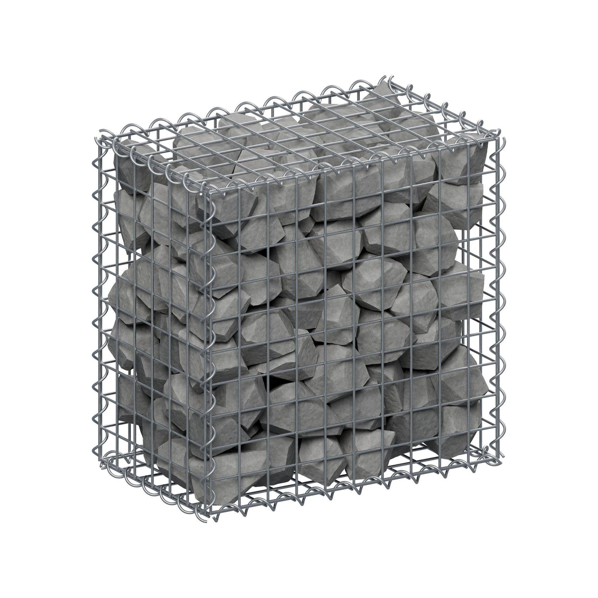 Gabion 50 cm x 50 cm x 30 cm (L x H x D), maskestørrelse 5 cm x 5 cm, spiral