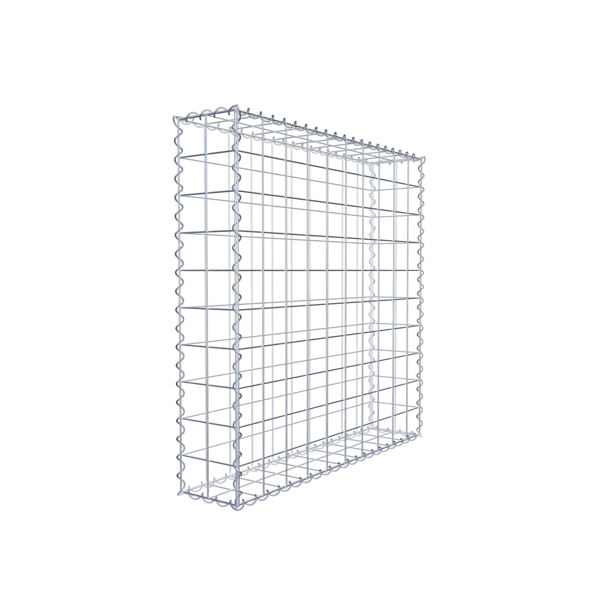 Gabion 100 cm x 100 cm x 20 cm (L x H x D), mesh size 10 cm x 10 cm, spiral