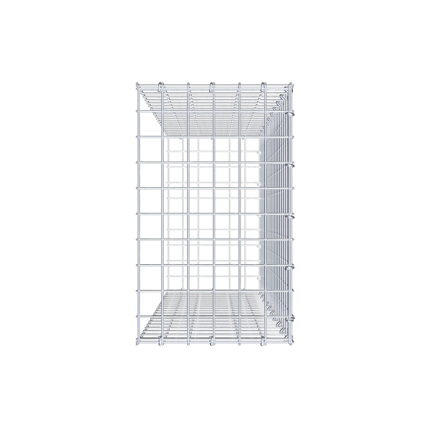 Gavión acoplable tipo 2 100 cm x 30 cm x 50 cm (L x A x P), malla 5 cm x 5 cm, anillo en C