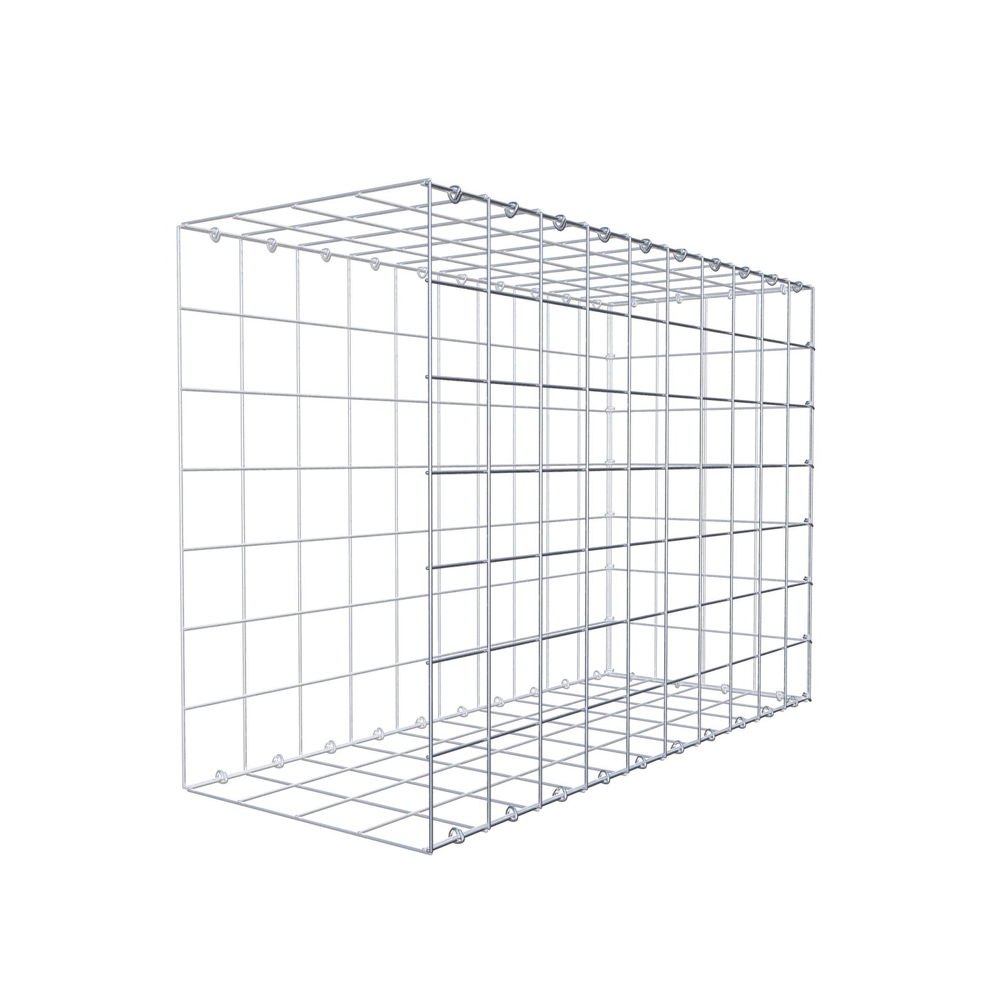 Mounted gabion type 2 100 cm x 70 cm x 40 cm (L x H x D), mesh size 10 cm x 10 cm, C-ring
