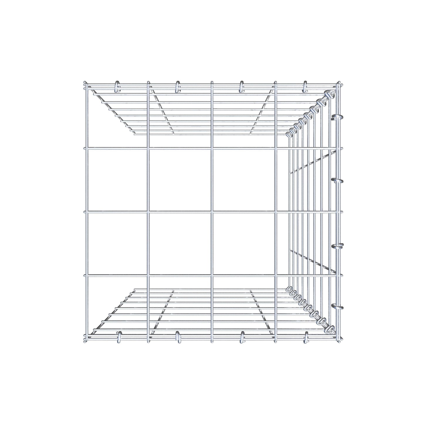 Mounted gabion type 4 80 cm x 40 cm x 40 cm (L x H x D), mesh size 10 cm x 10 cm, C-ring