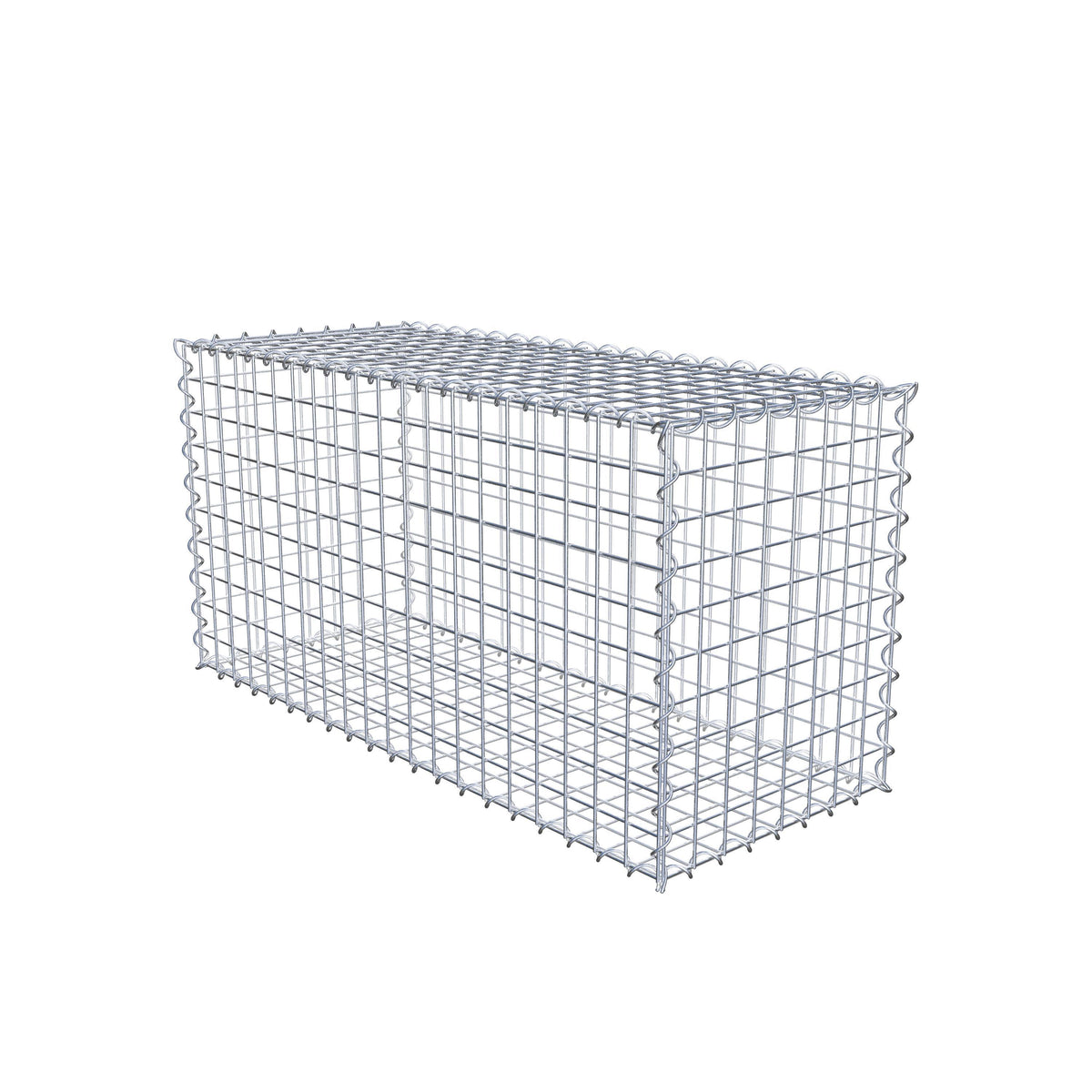 Gabião 100 cm x 50 cm x 40 cm (C x A x P), malhagem 5 cm x 5 cm, espiral