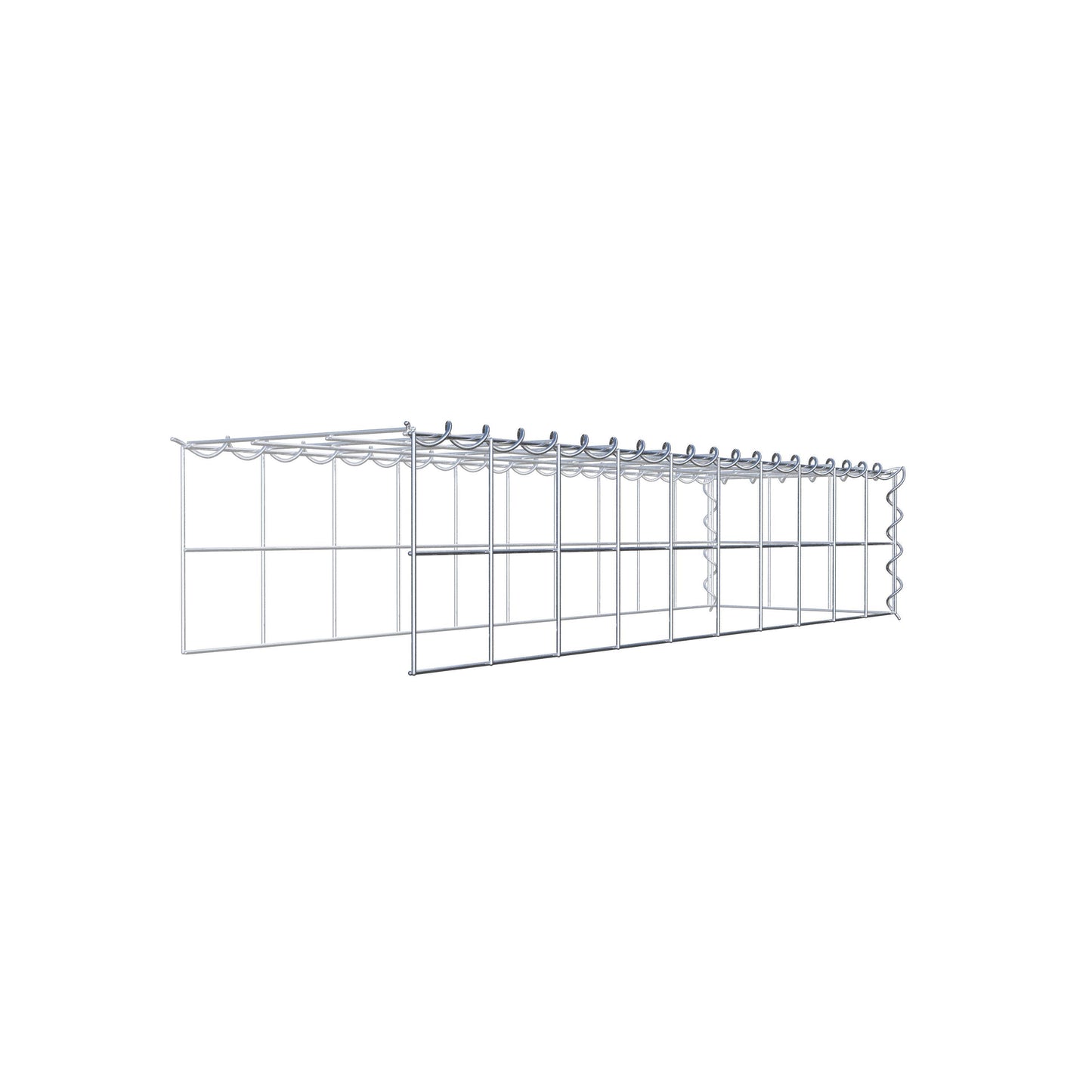 Gabion rapporté type 4 100 cm x 20 cm x 30 cm (L x H x P), mailles 10 cm x 10 cm, spirale