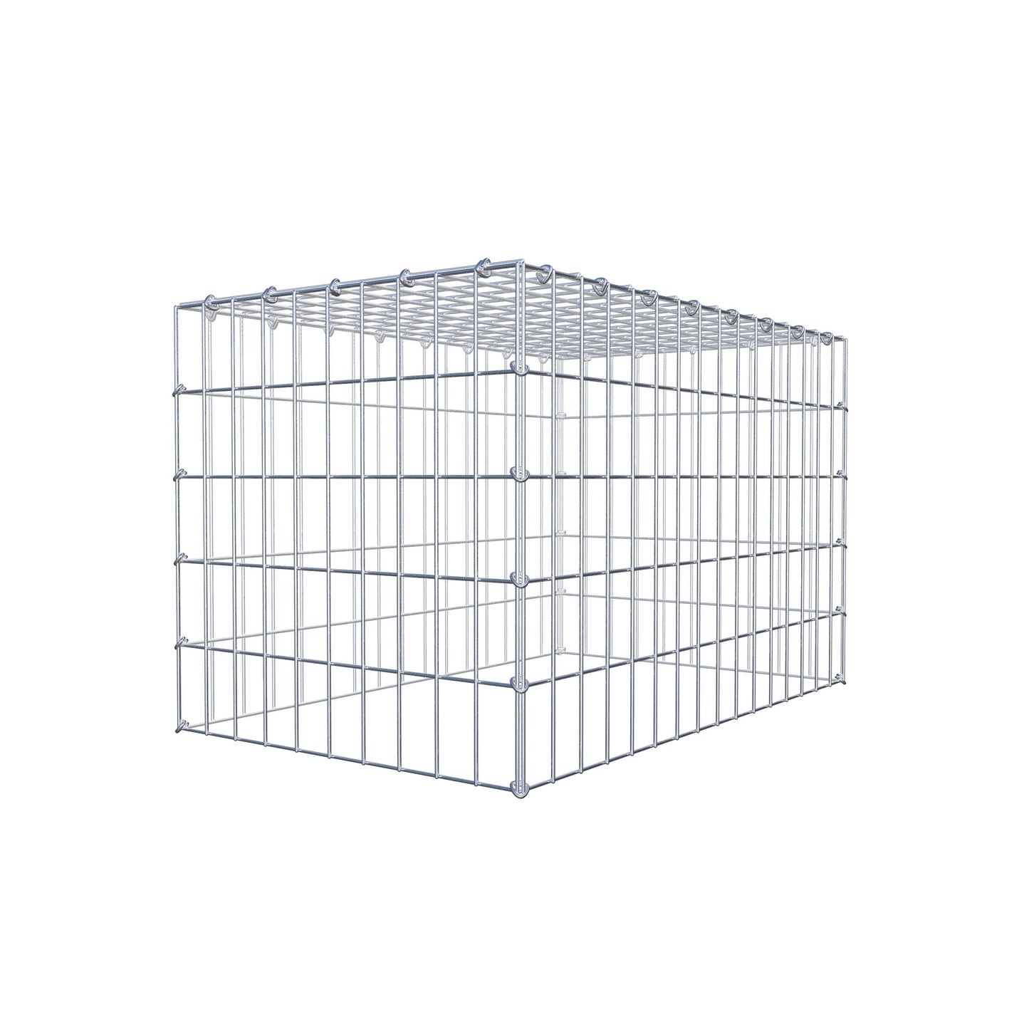Monteret gabion type 3 80 cm x 50 cm x 50 cm (L x H x D), maskestørrelse 5 cm x 10 cm, C-ring