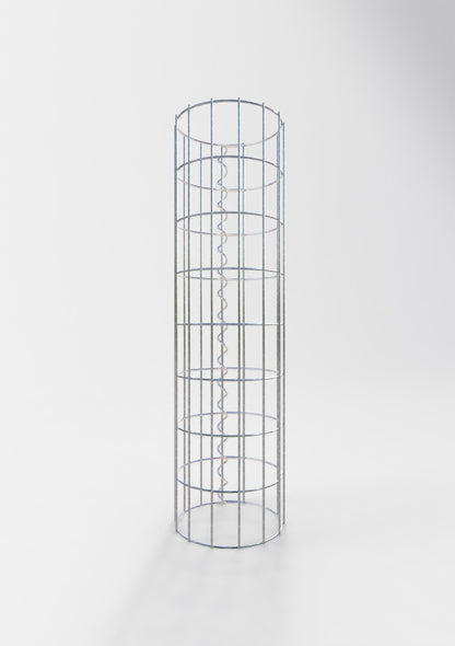 Columna de gaviones redonda 22 cm de diámetro, 80 cm de altura, malla 5 cm x 10 cm