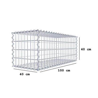 Gabion 100 cm x 40 cm x 40 cm (L x H x D), maskestørrelse 5 cm x 10 cm, spiral
