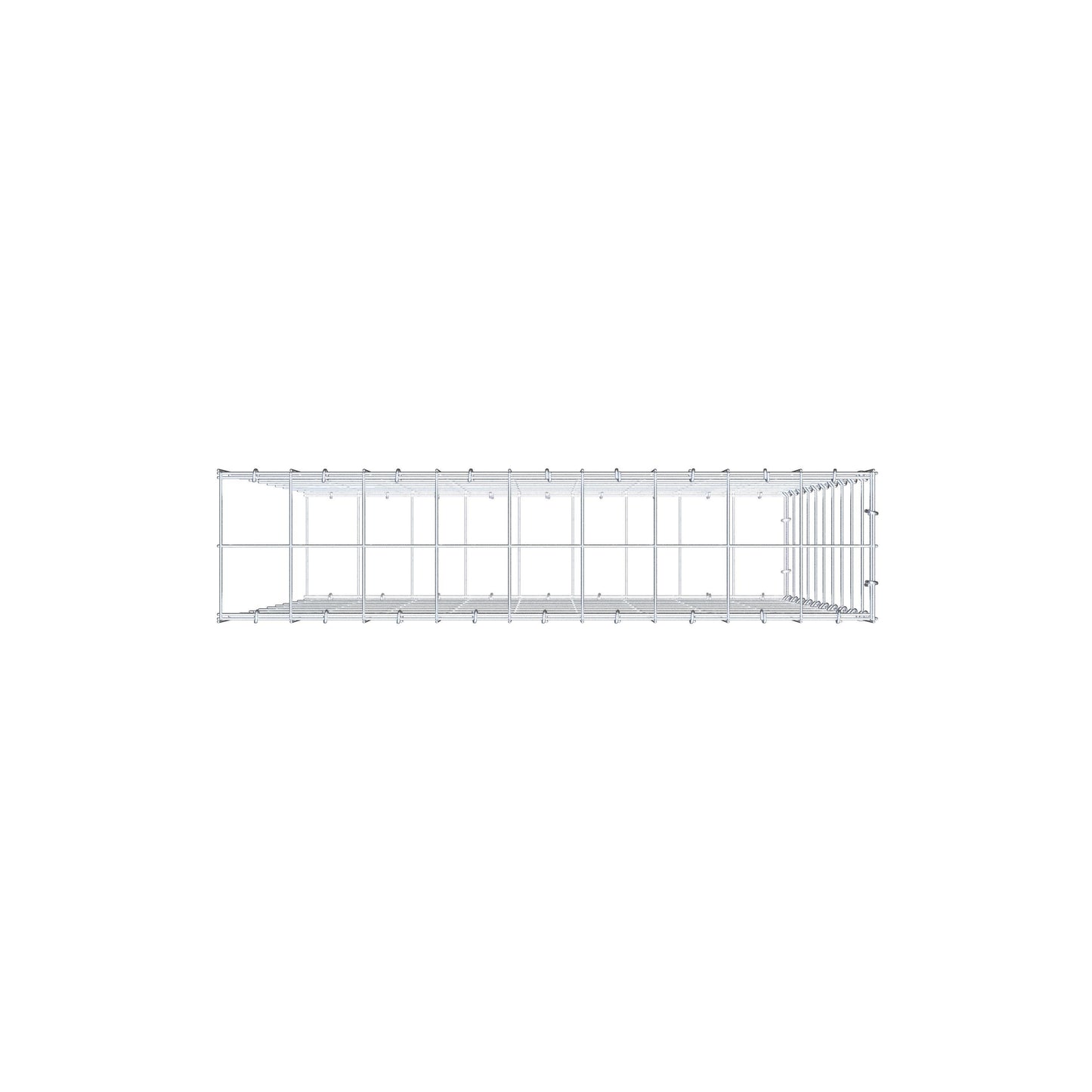 Mounted gabion type 2 100 cm x 90 cm x 20 cm (L x H x D), mesh size 10 cm x 10 cm, C-ring