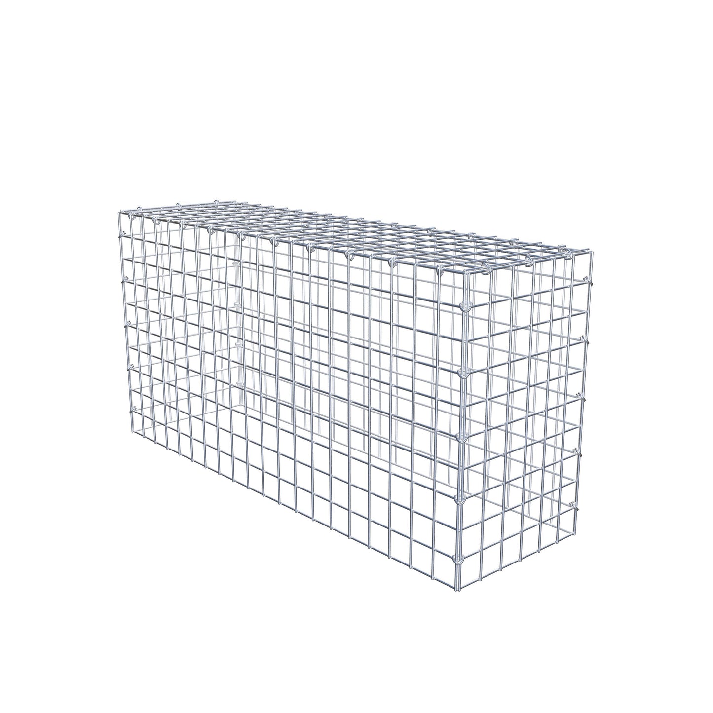 Monteret gabion type 3 100 cm x 50 cm x 30 cm (L x H x D), maskestørrelse 5 cm x 5 cm, C-ring