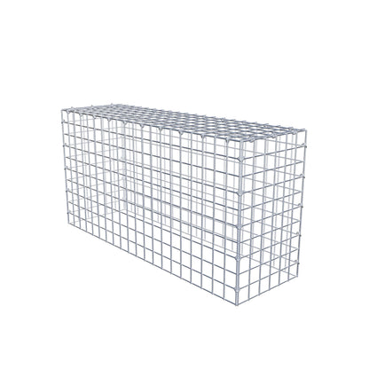 Monteret gabion type 3 100 cm x 50 cm x 30 cm (L x H x D), maskestørrelse 5 cm x 5 cm, C-ring