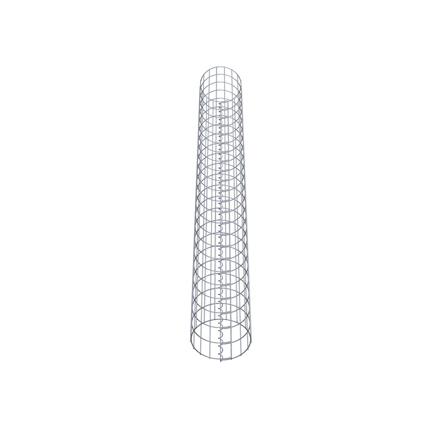 Gabion column around 27 cm diameter, 230 cm high, mesh size 5 cm x 10 cm
