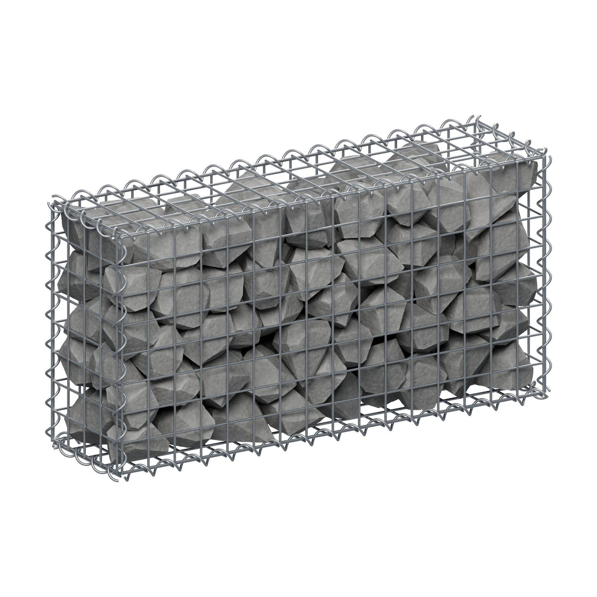 Gabion 80 cm x 40 cm x 20 cm (L x H x D), mesh size 5 cm x 5 cm, spiral