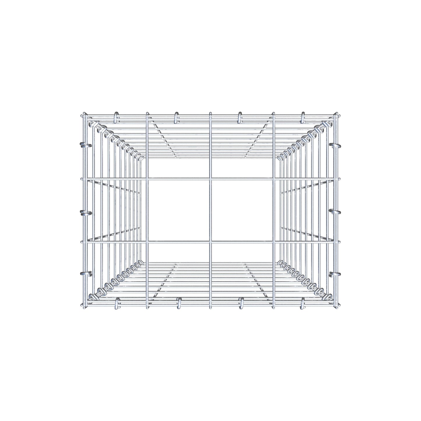 Mounted gabion type 3 100 cm x 40 cm x 30 cm (L x H x D), mesh size 10 cm x 10 cm, C-ring