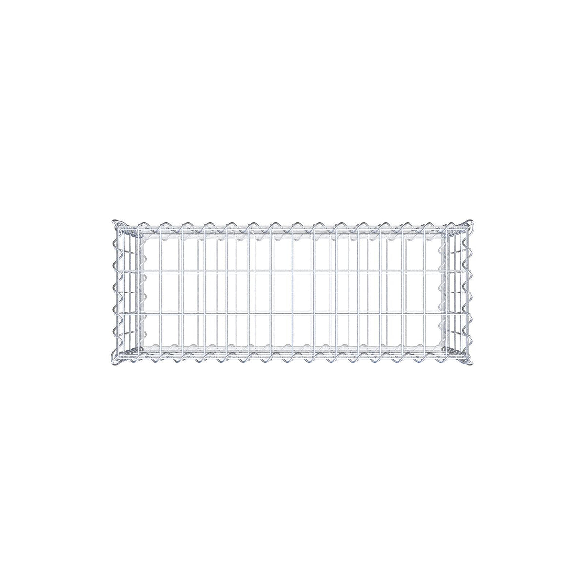 Gabião 80 cm x 40 cm x 30 cm (C x A x P), malhagem 5 cm x 10 cm, espiral