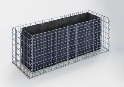 Högbädd, fyrkantig 170 cm x 60 cm x 60 cm (L x H x D), maskstorlek 5 x 10 cm, väggtjocklek 10 cm