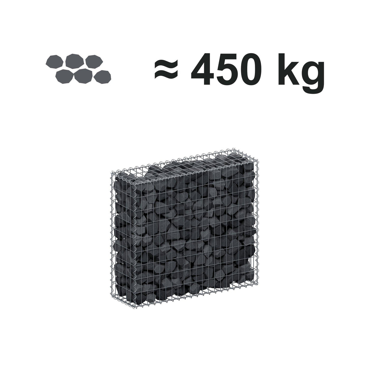 Gabion 100 cm x 90 cm x 30 cm (L x H x D), mesh size 5 cm x 10 cm, spiral
