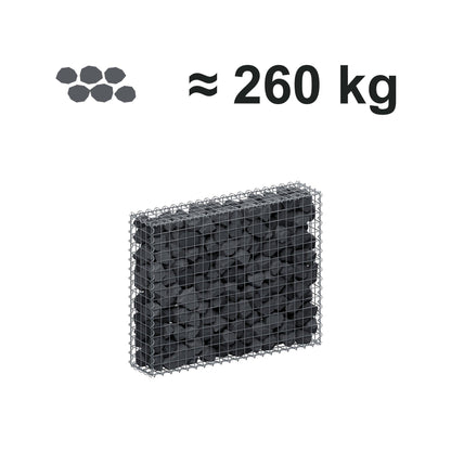 Gabion 100 cm x 80 cm x 20 cm (L x H x D), mesh size 5 cm x 5 cm, spiral