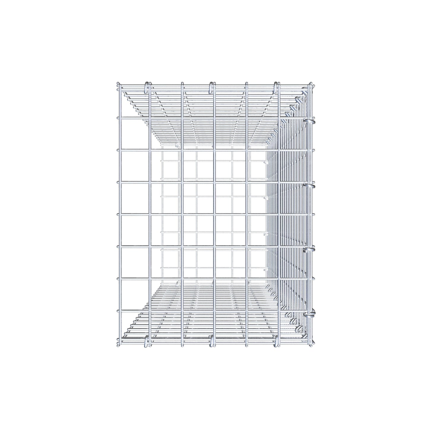 Monteret gabion type 2 100 cm x 30 cm x 40 cm (L x H x D), maskestørrelse 5 cm x 5 cm, C-ring