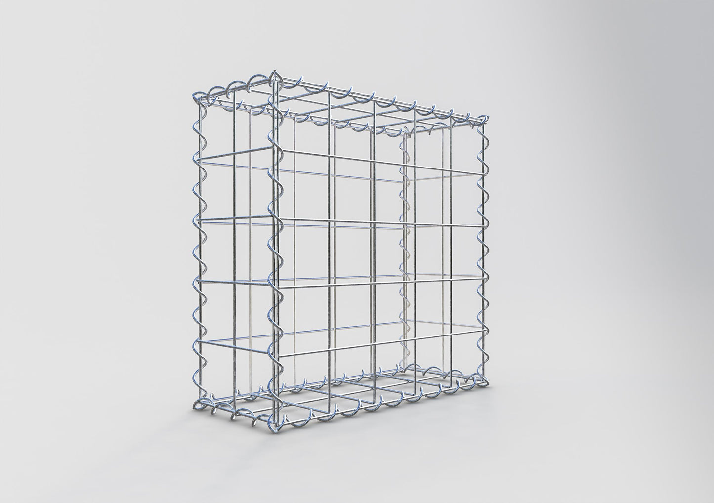 Gabione 50 cm x 50 cm x 20 cm (L x H x T), Maschenweite 10 cm x 10 cm, Spirale