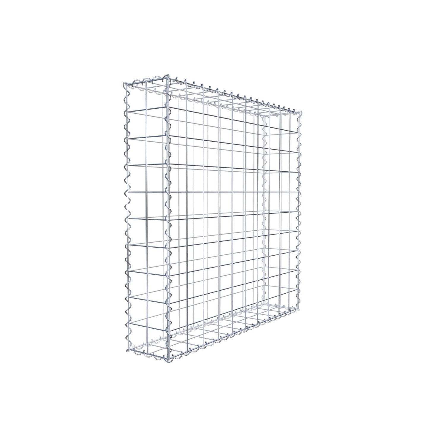 Gabion 100 cm x 100 cm x 20 cm (L x H x D), mesh size 10 cm x 10 cm, spiral