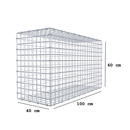 Gabione 100 cm x 60 cm x 40 cm (L x H x T), Maschenweite 5 x 5 cm, Spiralring