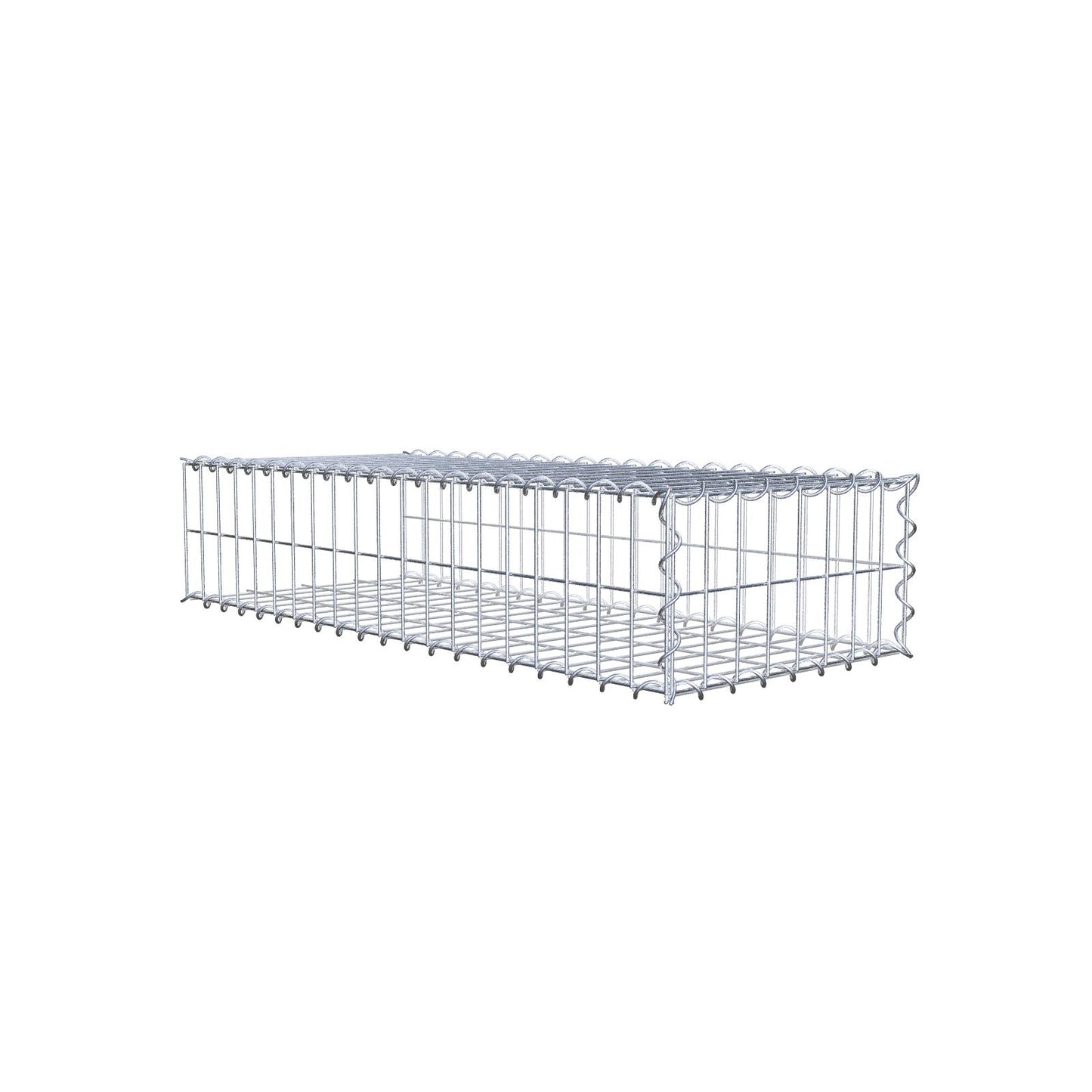 Gabion rapporté type 2 100 cm x 20 cm x 40 cm (L x H x P), mailles 5 cm x 10 cm, spirale