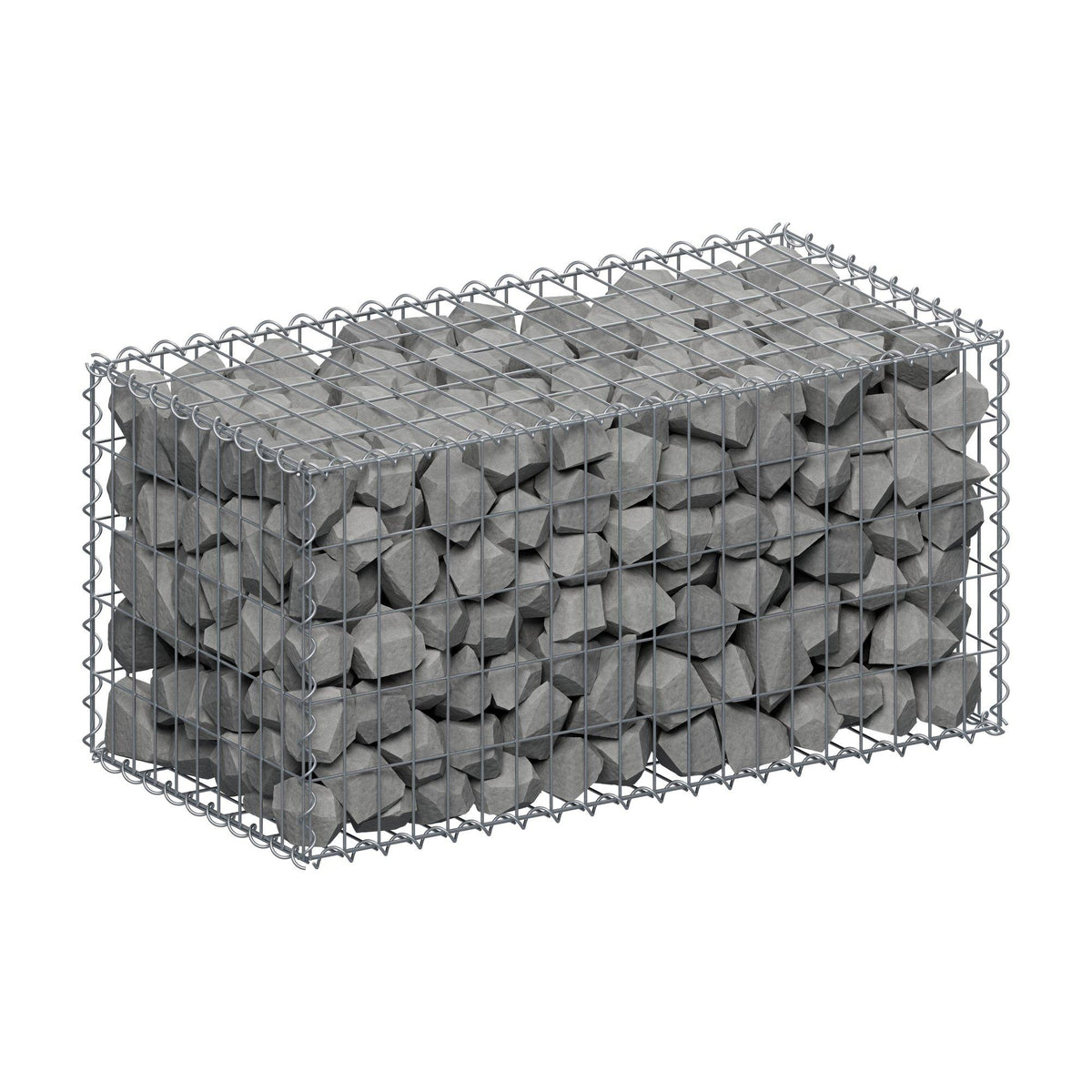 Gabion 100 cm x 50 cm x 50 cm (L x H x D), maskestørrelse 5 cm x 10 cm, spiral