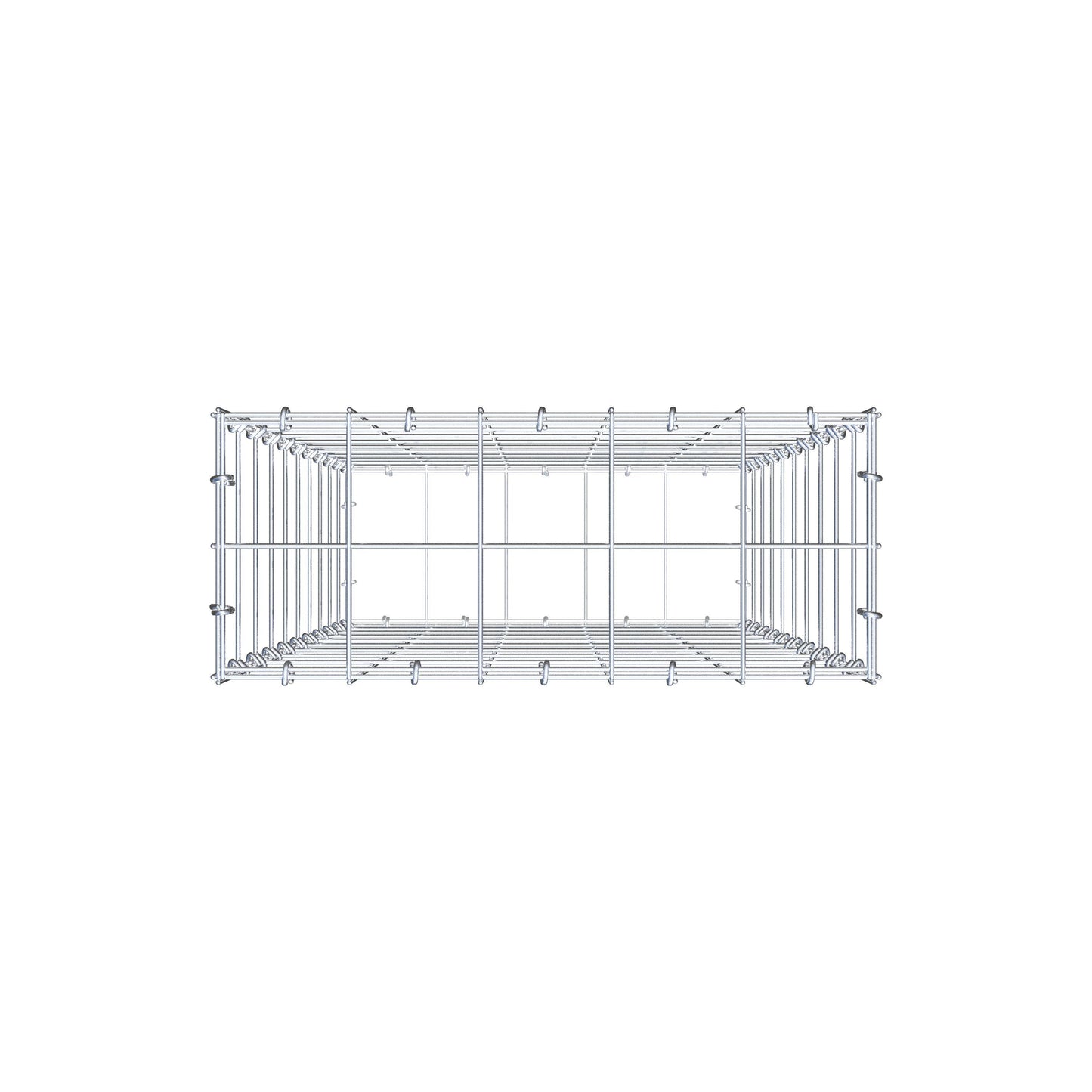 Gabion 100 cm x 50 cm x 20 cm (L x H x D), maskstorlek 10 cm x 10 cm, C-ring