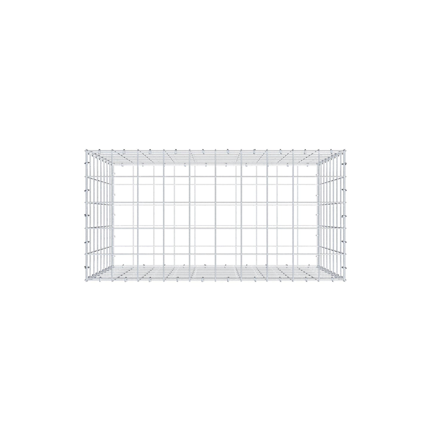 Gavión 100 cm x 80 cm x 50 cm (L x A x P), luz de malla 10 cm x 10 cm, anillo en C