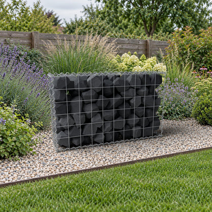 Gabion 100 cm x 60 cm x 20 cm (L x H x D), mesh size 10 cm x 10 cm, spiral