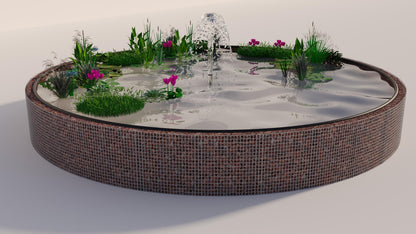 Tanque elevado de gabiões, redondo, diâmetro exterior 322 cm, altura 80 cm, dimensão da malha 5 x 5 cm, espessura da parede 15 cm